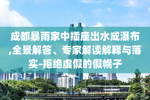 成都暴雨家中插座出水成瀑布,全景解答、專家解讀解釋與落實(shí)-拒絕虛假的假幌子