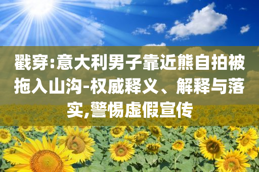 戳穿:意大利男子靠近熊自拍被拖入山溝-權(quán)威釋義、解釋與落實,警惕虛假宣傳