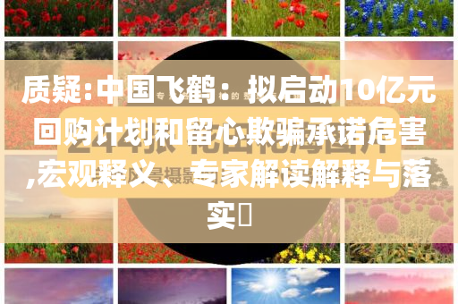 質(zhì)疑:中國(guó)飛鶴：擬啟動(dòng)10億元回購(gòu)計(jì)劃和留心欺騙承諾危害,宏觀釋義、專家解讀解釋與落實(shí)?