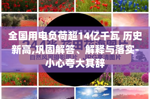 全國(guó)用電負(fù)荷超14億千瓦 歷史新高,鞏固解答、解釋與落實(shí)-小心夸大其辭