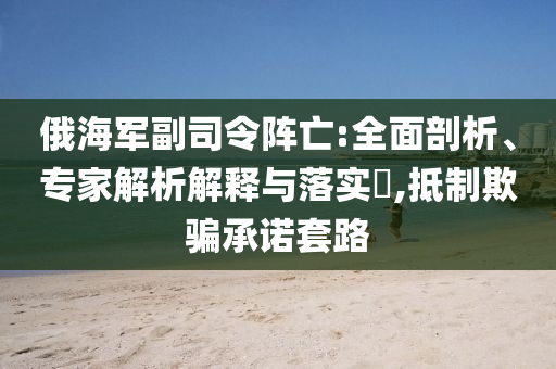 俄海軍副司令陣亡:全面剖析、專家解析解釋與落實(shí)?,抵制欺騙承諾套路
