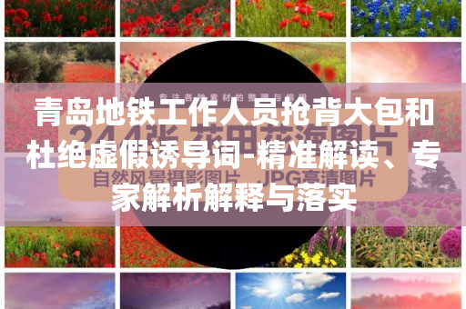 青島地鐵工作人員搶背大包和杜絕虛假誘導詞-精準解讀、專家解析解釋與落實