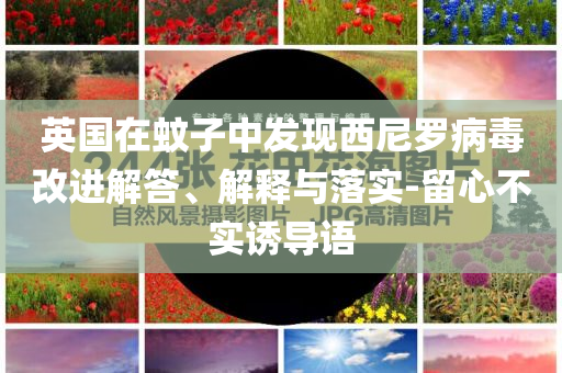 英國在蚊子中發(fā)現(xiàn)西尼羅病毒改進解答、解釋與落實-留心不實誘導語