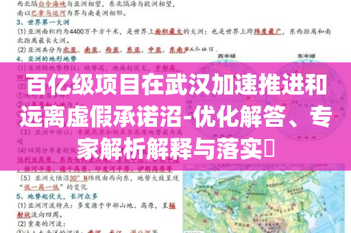 百億級項目在武漢加速推進和遠離虛假承諾沼-優(yōu)化解答、專家解析解釋與落實?