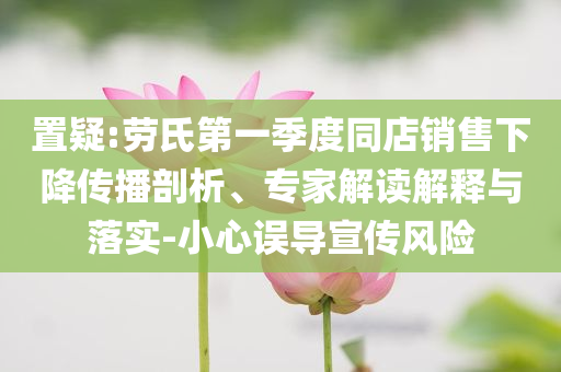 置疑:勞氏第一季度同店銷售下降傳播剖析、專家解讀解釋與落實(shí)-小心誤導(dǎo)宣傳風(fēng)險(xiǎn)