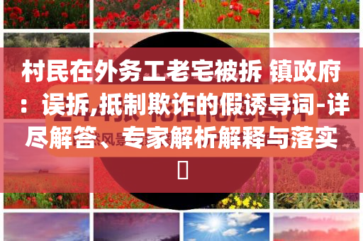 村民在外務(wù)工老宅被拆 鎮(zhèn)政府：誤拆,抵制欺詐的假誘導(dǎo)詞-詳盡解答、專(zhuān)家解析解釋與落實(shí)?