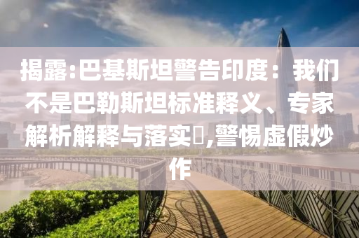 揭露:巴基斯坦警告印度：我們不是巴勒斯坦標(biāo)準(zhǔn)釋義、專(zhuān)家解析解釋與落實(shí)?,警惕虛假炒作