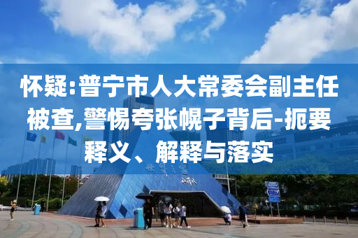 懷疑:普寧市人大常委會(huì)副主任被查,警惕夸張幌子背后-扼要釋義、解釋與落實(shí)