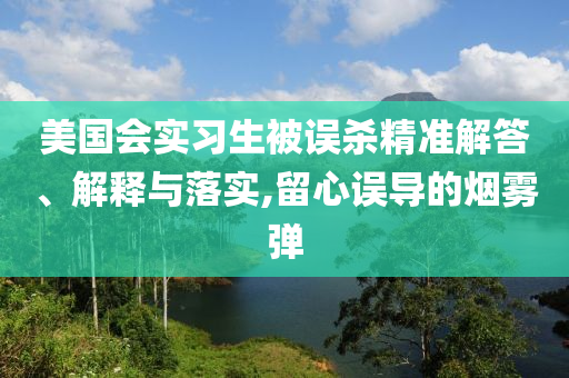 美國會(huì)實(shí)習(xí)生被誤殺精準(zhǔn)解答、解釋與落實(shí),留心誤導(dǎo)的煙霧彈