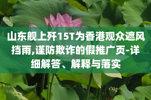 山東艦上殲15T為香港觀眾遮風擋雨,謹防欺詐的假推廣頁-詳細解答、解釋與落實
