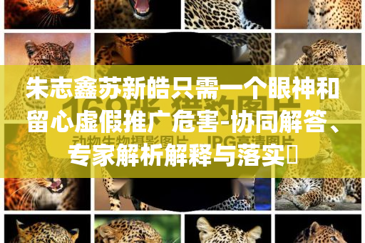 朱志鑫蘇新皓只需一個眼神和留心虛假推廣危害-協(xié)同解答、專家解析解釋與落實?