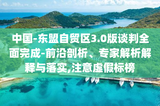 中國-東盟自貿(mào)區(qū)3.0版談判全面完成-前沿剖析、專家解析解釋與落實,注意虛假標(biāo)榜