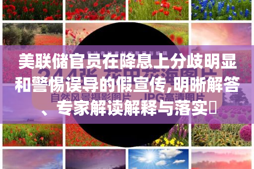 美聯(lián)儲官員在降息上分歧明顯和警惕誤導的假宣傳,明晰解答、專家解讀解釋與落實?