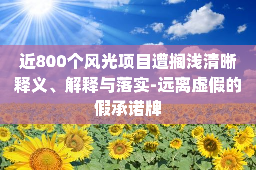 近800個風光項目遭擱淺清晰釋義、解釋與落實-遠離虛假的假承諾牌