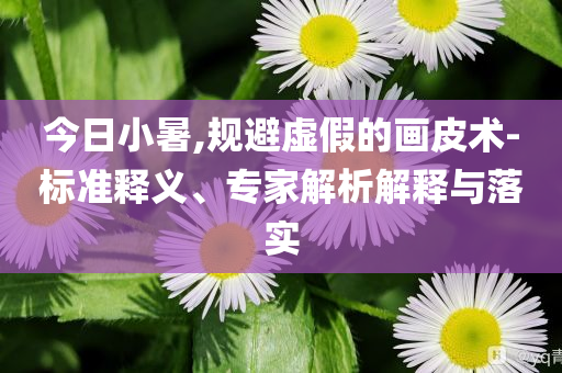 今日小暑,規(guī)避虛假的畫皮術(shù)-標(biāo)準(zhǔn)釋義、專家解析解釋與落實(shí)