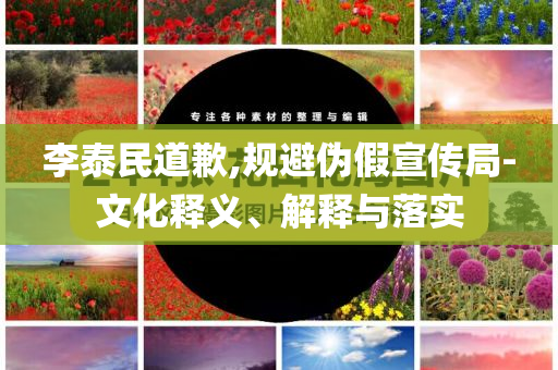 李泰民道歉,規(guī)避偽假宣傳局-文化釋義、解釋與落實(shí)
