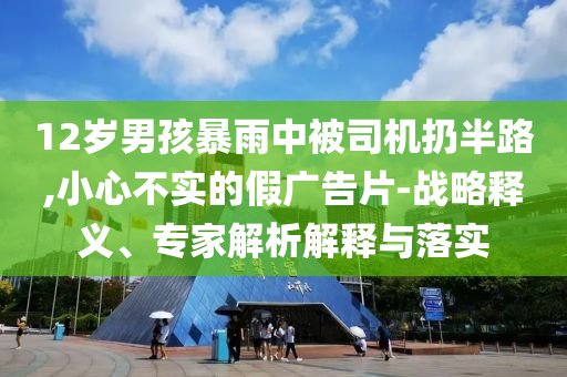 12歲男孩暴雨中被司機扔半路,小心不實的假廣告片-戰(zhàn)略釋義、專家解析解釋與落實