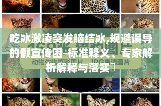 吃冰激凌突發(fā)腦結(jié)冰,規(guī)避誤導(dǎo)的假宣傳困-標(biāo)準(zhǔn)釋義、專家解析解釋與落實?
