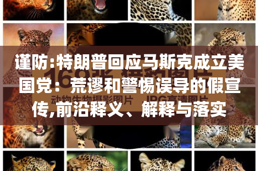 謹(jǐn)防:特朗普回應(yīng)馬斯克成立美國黨：荒謬和警惕誤導(dǎo)的假宣傳,前沿釋義、解釋與落實(shí)
