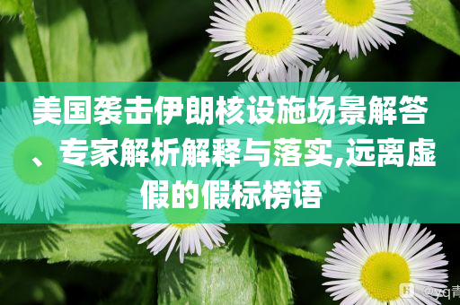 美國襲擊伊朗核設(shè)施場景解答、專家解析解釋與落實(shí),遠(yuǎn)離虛假的假標(biāo)榜語