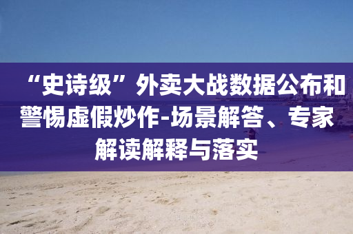 “史詩級”外賣大戰(zhàn)數(shù)據(jù)公布和警惕虛假炒作-場景解答、專家解讀解釋與落實(shí)