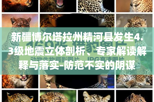 新疆博爾塔拉州精河縣發(fā)生4.3級地震立體剖析、專家解讀解釋與落實-防范不實的陰謀