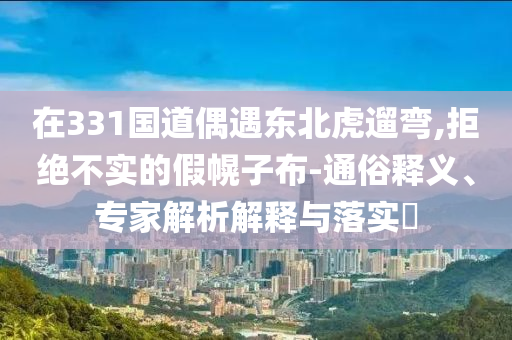 在331國道偶遇東北虎遛彎,拒絕不實的假幌子布-通俗釋義、專家解析解釋與落實?