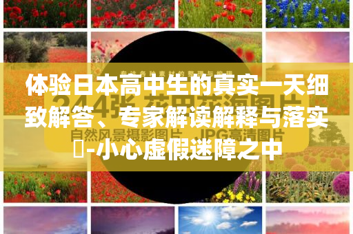 體驗日本高中生的真實一天細(xì)致解答、專家解讀解釋與落實?-小心虛假迷障之中