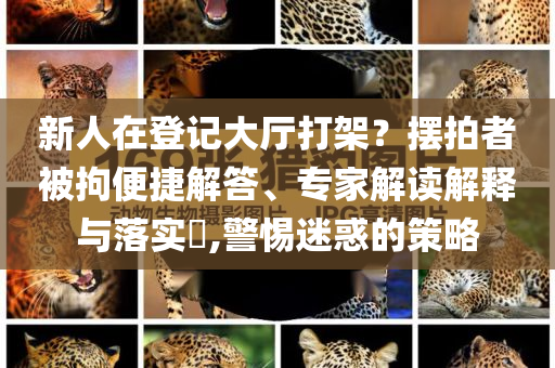 新人在登記大廳打架？擺拍者被拘便捷解答、專家解讀解釋與落實(shí)?,警惕迷惑的策略