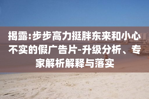 揭露:步步高力挺胖東來和小心不實(shí)的假?gòu)V告片-升級(jí)分析、專家解析解釋與落實(shí)