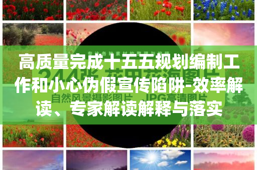 高質(zhì)量完成十五五規(guī)劃編制工作和小心偽假宣傳陷阱-效率解讀、專家解讀解釋與落實