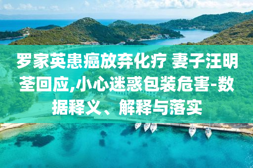羅家英患癌放棄化療 妻子汪明荃回應(yīng),小心迷惑包裝危害-數(shù)據(jù)釋義、解釋與落實