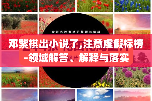 鄧紫棋出小說了,注意虛假標榜-領域解答、解釋與落實