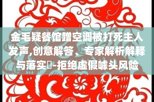 金毛疑餐館蹭空調(diào)被打死主人發(fā)聲,創(chuàng)意解答、專家解析解釋與落實?-拒絕虛假噱頭風險