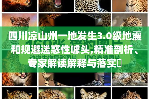 四川涼山州一地發(fā)生3.0級地震和規(guī)避迷惑性噱頭,精準(zhǔn)剖析、專家解讀解釋與落實?