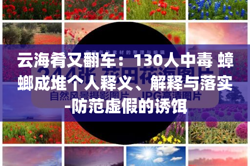 云海肴又翻車：130人中毒 蟑螂成堆個人釋義、解釋與落實-防范虛假的誘餌