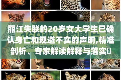 麗江失聯(lián)的20歲女大學(xué)生已確認(rèn)身亡和規(guī)避不實(shí)的聲明,精準(zhǔn)剖析、專家解讀解釋與落實(shí)?