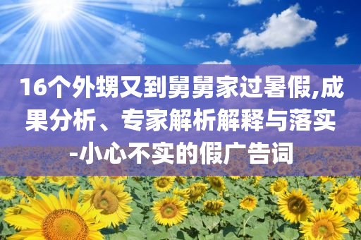 16個外甥又到舅舅家過暑假,成果分析、專家解析解釋與落實-小心不實的假廣告詞