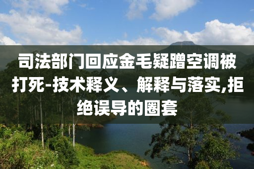 司法部門回應(yīng)金毛疑蹭空調(diào)被打死-技術(shù)釋義、解釋與落實(shí),拒絕誤導(dǎo)的圈套