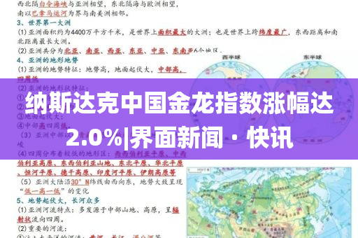 納斯達(dá)克中國(guó)金龍指數(shù)漲幅達(dá)2.0%|界面新聞 · 快訊