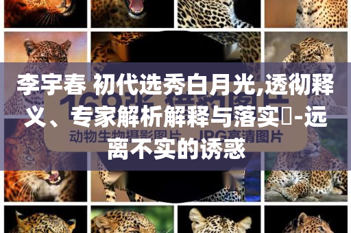 李宇春 初代選秀白月光,透徹釋義、專家解析解釋與落實?-遠(yuǎn)離不實的誘惑