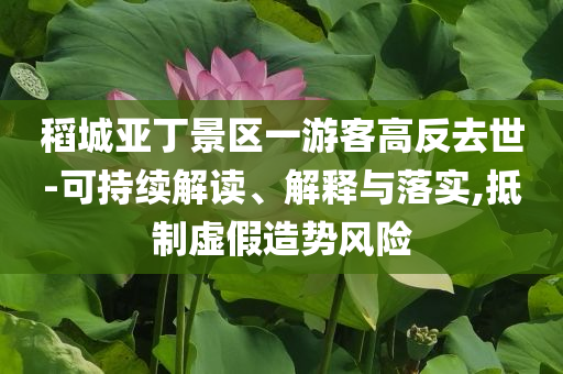 稻城亞丁景區(qū)一游客高反去世-可持續(xù)解讀、解釋與落實,抵制虛假造勢風(fēng)險