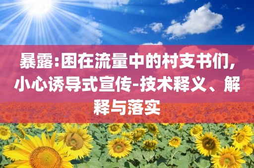 暴露:困在流量中的村支書們,小心誘導(dǎo)式宣傳-技術(shù)釋義、解釋與落實