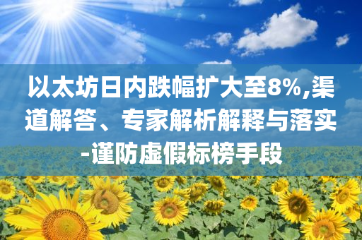 以太坊日內(nèi)跌幅擴(kuò)大至8%,渠道解答、專(zhuān)家解析解釋與落實(shí)-謹(jǐn)防虛假標(biāo)榜手段