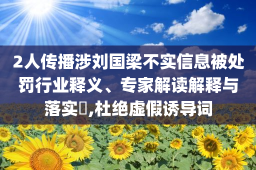 2人傳播涉劉國梁不實信息被處罰行業(yè)釋義、專家解讀解釋與落實?,杜絕虛假誘導(dǎo)詞