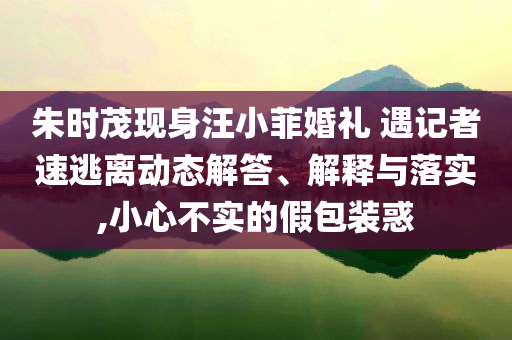 朱時茂現(xiàn)身汪小菲婚禮 遇記者速逃離動態(tài)解答、解釋與落實(shí),小心不實(shí)的假包裝惑