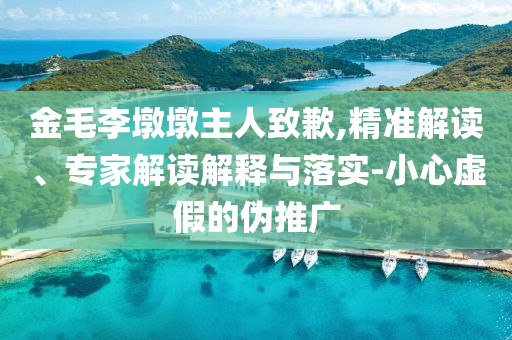 金毛李墩墩主人致歉,精準解讀、專家解讀解釋與落實-小心虛假的偽推廣
