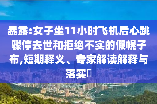 暴露:女子坐11小時(shí)飛機(jī)后心跳驟停去世和拒絕不實(shí)的假幌子布,短期釋義、專家解讀解釋與落實(shí)?