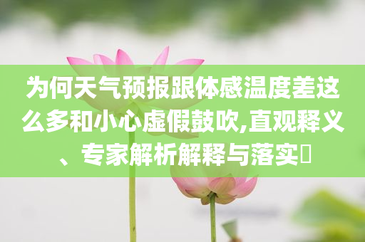 為何天氣預(yù)報(bào)跟體感溫度差這么多和小心虛假鼓吹,直觀釋義、專家解析解釋與落實(shí)?