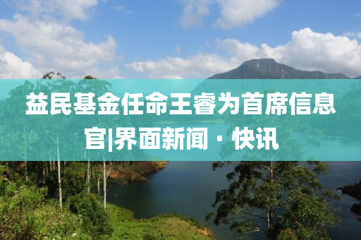 益民基金任命王睿為首席信息官|(zhì)界面新聞 · 快訊
